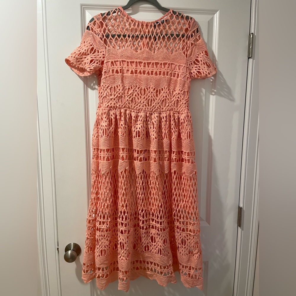 Boohoo Crochet Lace Midi Dress